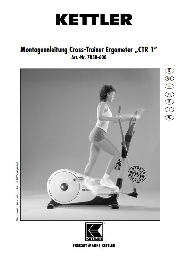 Anleitung Kettler Crosstrainer CTR 1