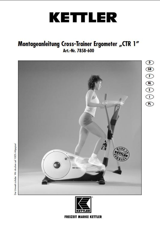 Anleitung Kettler Crosstrainer CTR 1